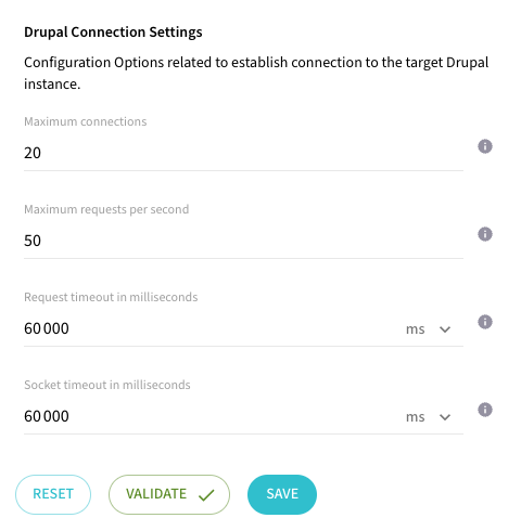 Drupal Connection Settings