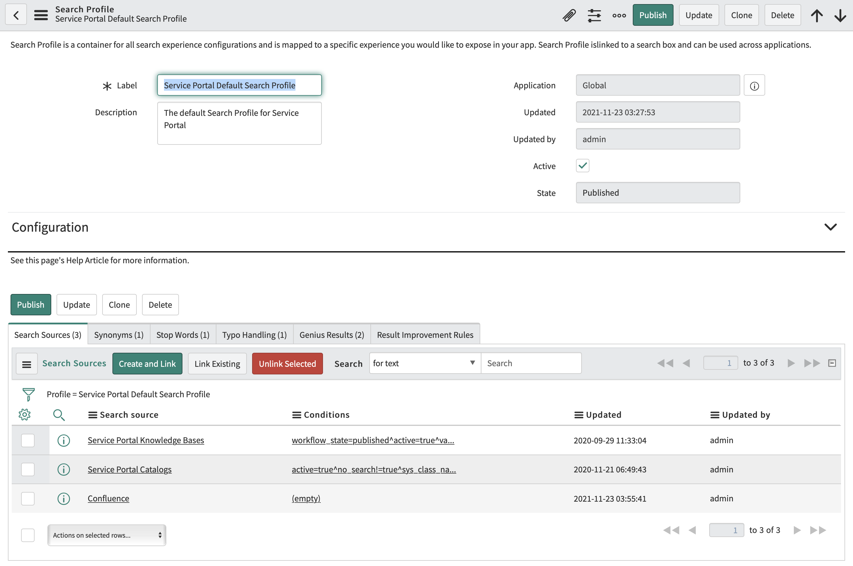 Default Search Profile
