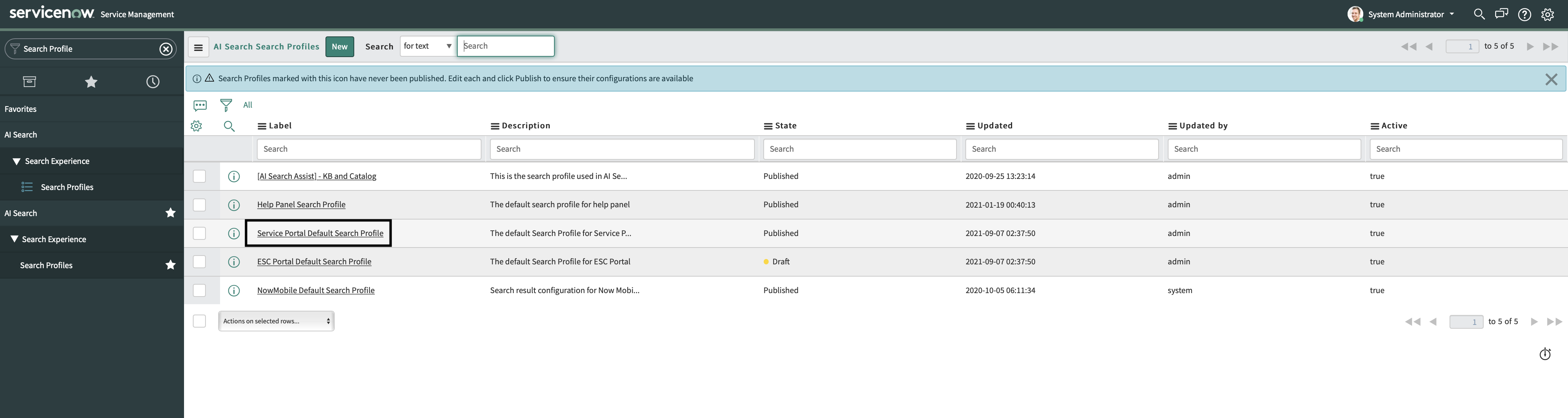 Search Profiles Overview