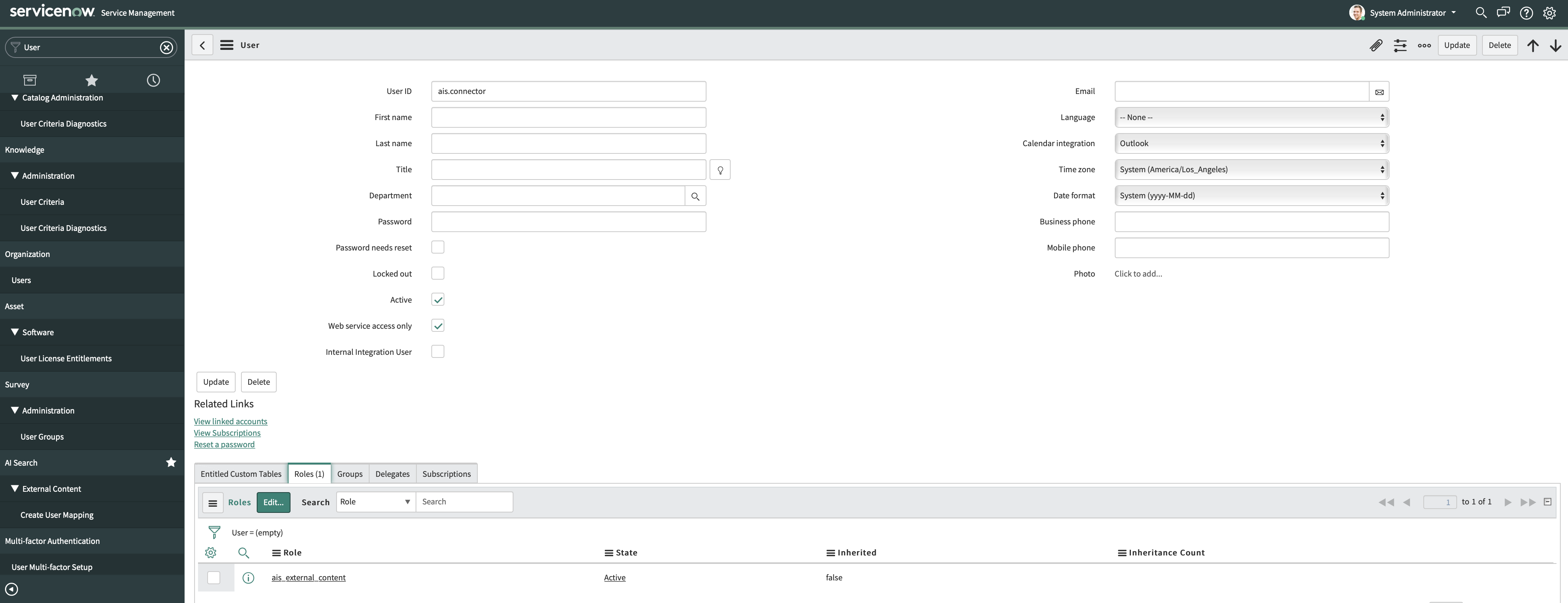 Technical User Account